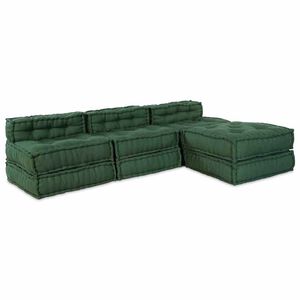 vidaXL Modulsofa enhet Tyg Gr&ouml;n 210 x 140 x 56 cm
