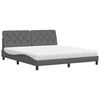 vidaXL Bed with Mattress Dark Grey 180x200 cm Fabric