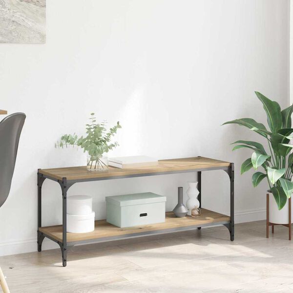 vidaXL TV-sk&aring;p Artisan Ek 100x33x41cm Konstruerat tr&auml; och j&auml;rn