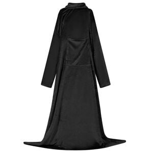 vidaXL Filt-hoodie Svart F Flanell