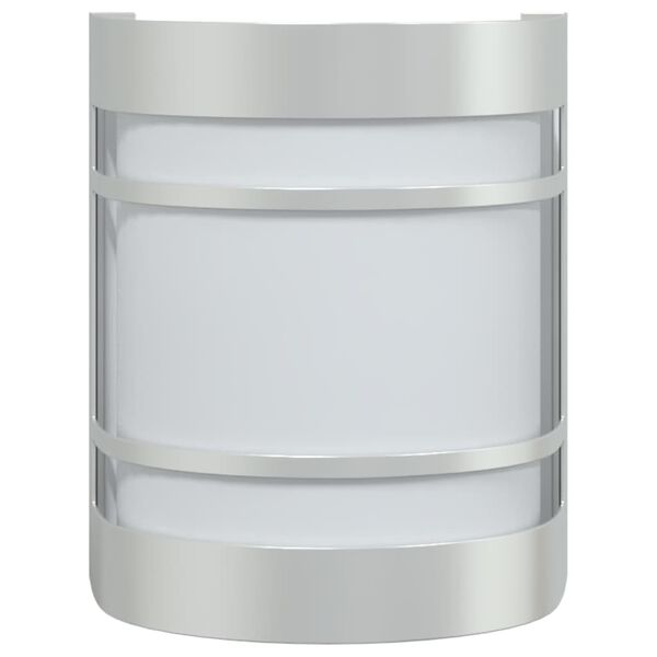 vidaXL Utomhusvägglampor 2 st silver rostfritt stål