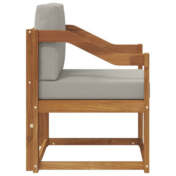 vidaXL Utomhussoffa Massivt akaciatr&auml; och polyester Naturlig