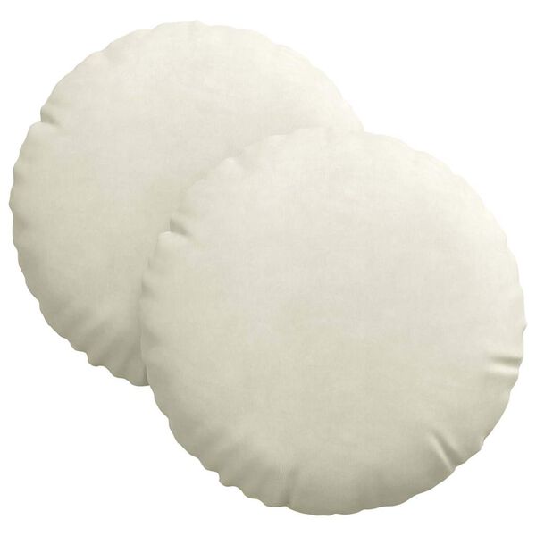 vidaXL Sittkuddar 2 pcs Kr&auml;m &Oslash; 40 x 13 cm Sammet