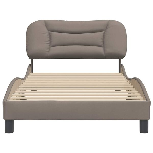 vidaXL Bed Frame without Mattress "Hvar" Taupe 100x200 cm Fabric
