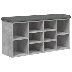 vidaXL Skob&auml;nk betonggr&aring; 102x32x50 cm konstruerat tr&auml;