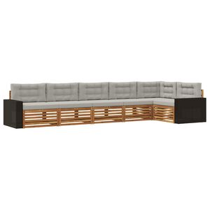 vidaXL Utomhussoffset 6 pcs Naturlig och ljusgr&aring; 402 x 172,5 x 73 cm