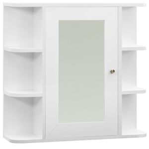 vidaXL Spegelsk&aring;p f&ouml;r badrum vit 66x17x63 cm MDF