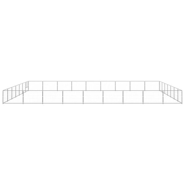 vidaXL Hundgård silver 63 m² stål