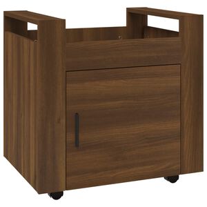 vidaXL Skrivbordsvagn brun ek 60x45x60 cm konstruerat tr&auml;