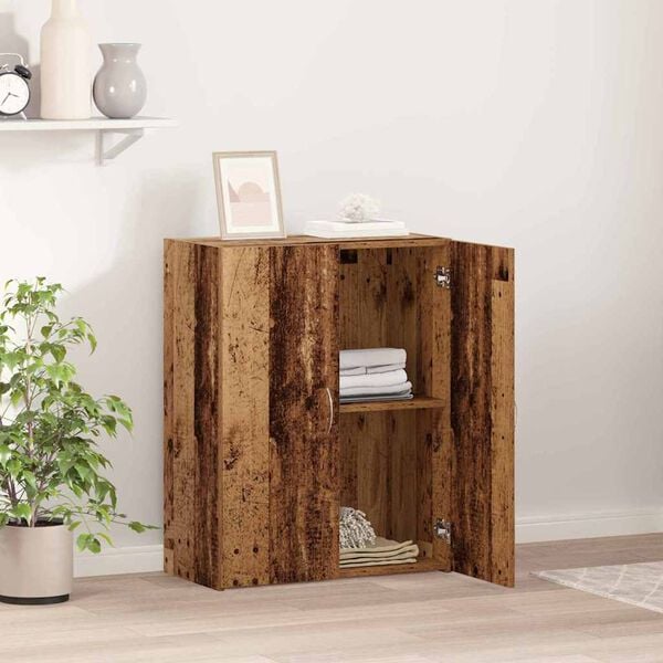 vidaXL Kontorssk&aring;p med d&ouml;rr Svart Ek 70 x 32 x 77.5 cm Konstruerat tr&auml;