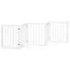 vidaXL Hundgrind med d&ouml;rr vikbar 12 paneler vit 600 cm poppel