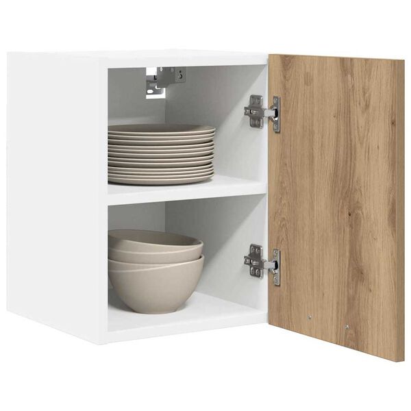 vidaXL H&auml;ngande sk&aring;p med d&ouml;rr 2 pcs Artisan ek och vit 30 x 31 x 40 cm