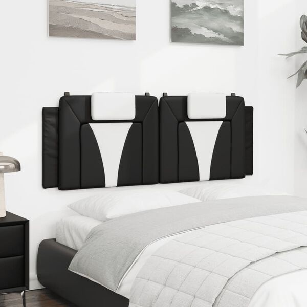 vidaXL Headboard Cushion "Viana" Black and White 152 cm Faux Leather
