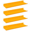 vidaXL Flytande hylla 4 pcs Senapsgul 30 x 9 x 2,5 cm St&aring;l
