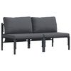 vidaXL Utomhus M&ouml;bler med kudde 2 Stycke Antracit 80 x 80 x 71 cm St&aring;l