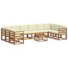 vidaXL Utomhussoffset med kudde 11 pcs Naturlig och Gr&auml;dde