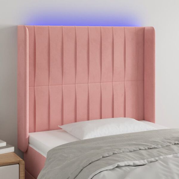 vidaXL S&auml;nggavel LED rosa 93x16x118/128 cm sammet