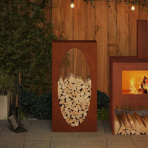 vidaXL Vedst&auml;ll 50x23x100 cm v&auml;derbest&auml;ndigt st&aring;l