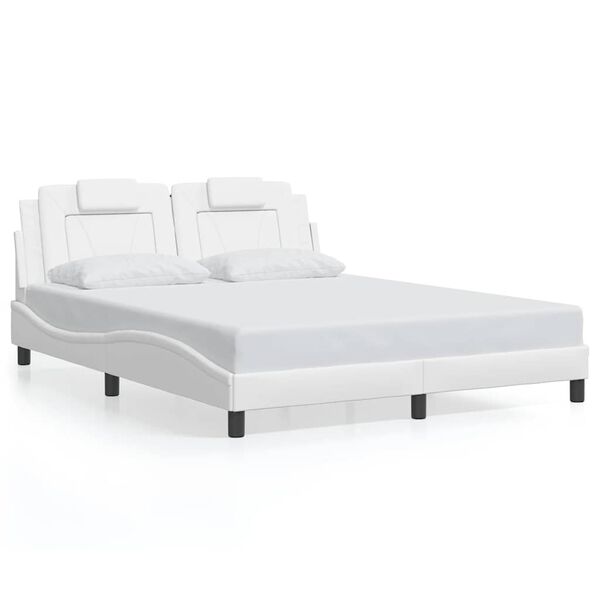 vidaXL Bed Frame "Viana" without Mattress White 160x200 cm Faux Leather