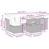 vidaXL Trädgårdssoffset med dynor 7 delar brun konstrotting akaciaträ