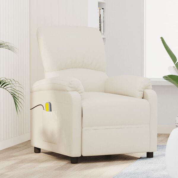 vidaXL Massagef&aring;t&ouml;lj gr&auml;ddvit tyg