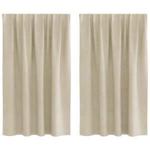 vidaXL M&ouml;rkl&auml;ggningsgardiner 2 st Gr&auml;ddvit 140 x 140 cm Sammet