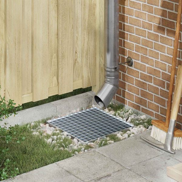 vidaXL Galler Silver 40 x 40 x 2 cm Varmf&ouml;rzinkad st&aring;l