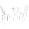 vidaXL Tr&auml;dg&aring;rds Bistro Set 3 pcs Vit Aluminium