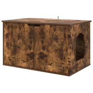 vidaXL Katt hus R&ouml;kt ek 85 x 55 x 50,5 cm Konstruerat tr&auml;