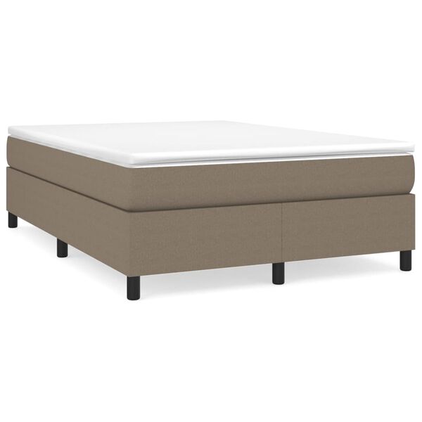 vidaXL Boxspring-s&auml;ngram taupe 140x190 cm tyg