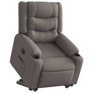 vidaXL Elektrisk reclinerf&aring;t&ouml;lj med uppresningshj&auml;lp taupe tyg