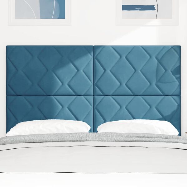 vidaXL Huvudgavel med huvudgavel M&ouml;rkbl&aring; 160 cm Sammet