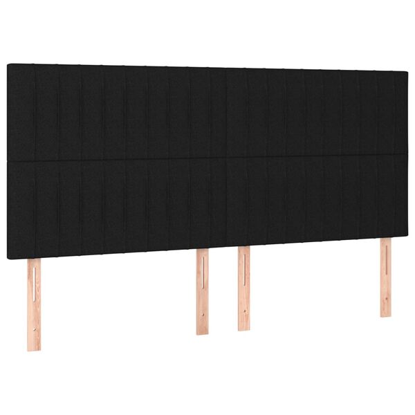 vidaXL S&auml;nggavel LED svart 180x5x118/128 cm tyg