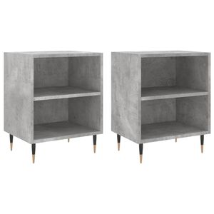 vidaXL S&auml;ngbord 2 st betonggr&aring; 40x30x50 cm konstruerat tr&auml;