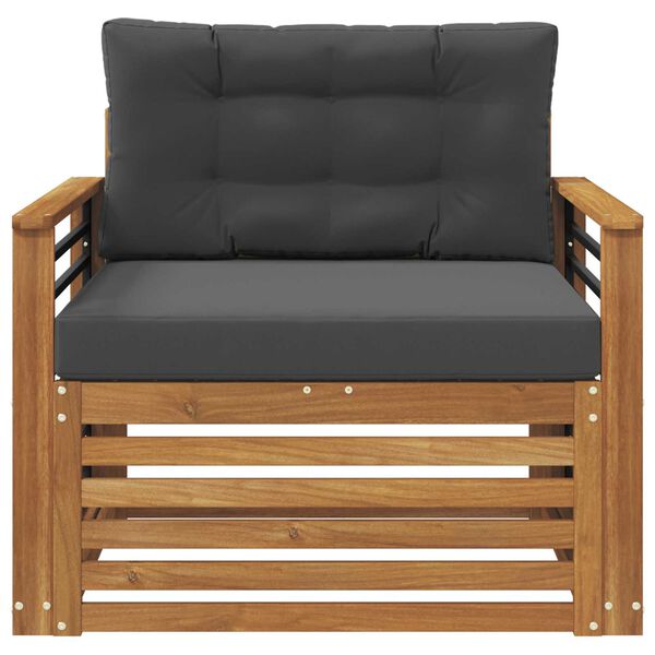 vidaXL Utomhussoffset Massivt akaciatr&auml; och polyester Naturf&auml;rg