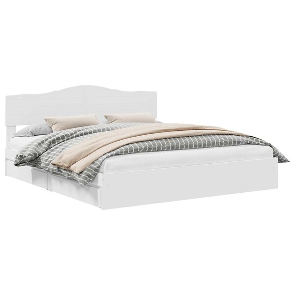 vidaXL F&ouml;rvaringss&auml;ng med huvudgavel Vit 180 x 200 cm Konstruerat tr&auml;