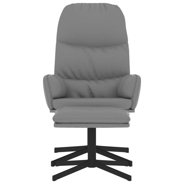 vidaXL Vilstol med pall gr&aring; konstl&auml;der