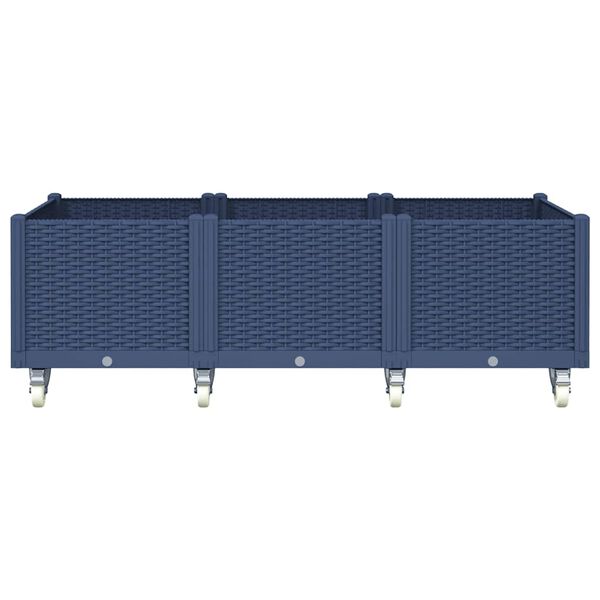 vidaXL Odlingsl&aring;da med spalj&eacute; bl&aring;gr&aring; 150x80x54 cm PP