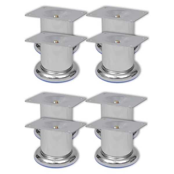 vidaXL Soffben 8 st rund krom 60 mm