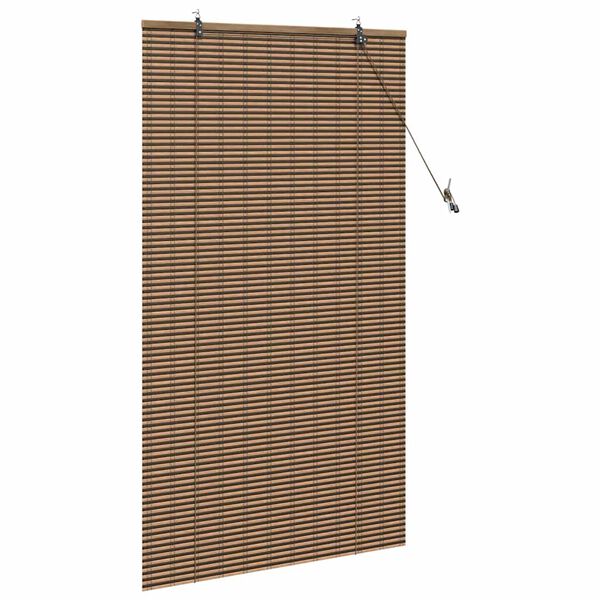 vidaXL Rullgardin med gardiner Brun 80 x 160 cm Bambu