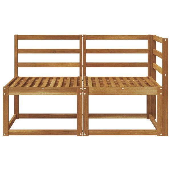 vidaXL Modulsoffa utomhus mitt och h&ouml;rn 2 Stycke Naturf&auml;rg