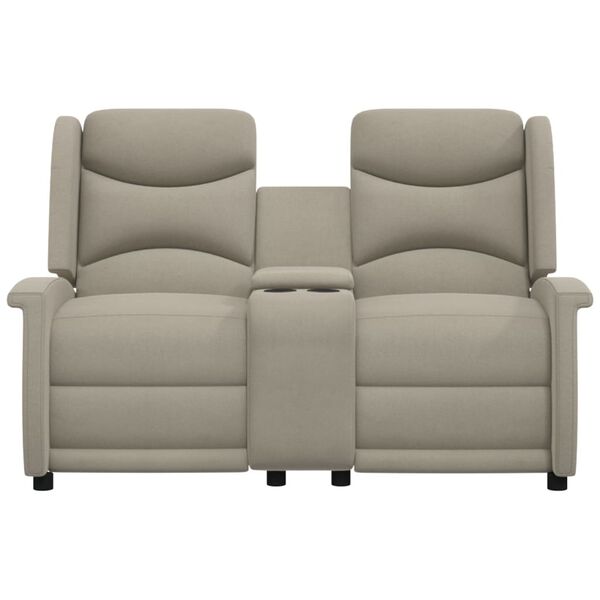 vidaXL 2-sits reclinerf&aring;t&ouml;lj ljusgr&aring; mikrofibertyg