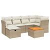 vidaXL Matgrupp f&ouml;r tr&auml;dg&aring;rden med dynor 7 delar beige konstrotting