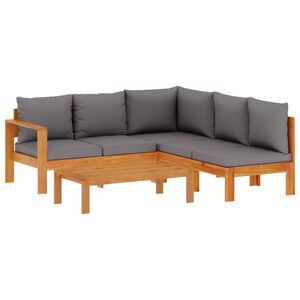 vidaXL Loungeset med dynor 4 delar massivt akaciatr&auml;