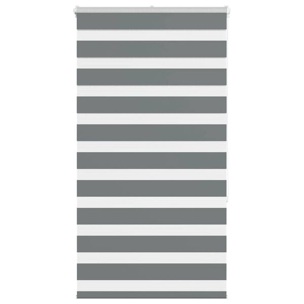 vidaXL Rullgardin zebra mörkgrå 75x150 cm tyg bredd 70,9 cm polyester