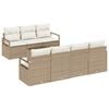 vidaXL Soffset med kudde 8 pcs Beige och gr&auml;ddf&auml;rgad konstrotting