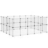 vidaXL Hundgård svart 36 paneler 35x35 cm stål