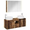vidaXL Badrumssk&aring;psset 4 pcs Gammalt tr&auml; 103,5 x 15,5 x 70 cm