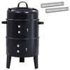 vidaXL Utomhusgrill &Oslash; 40 x 80 cm St&aring;l Svart