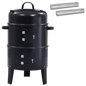 vidaXL Utomhusgrill &Oslash; 40 x 80 cm St&aring;l Svart